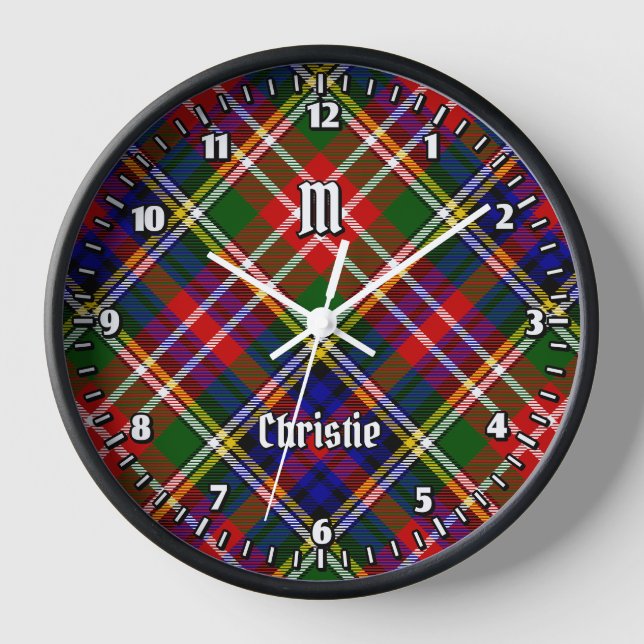 Clan Christie Tartan Uhr (Vorderseite)
