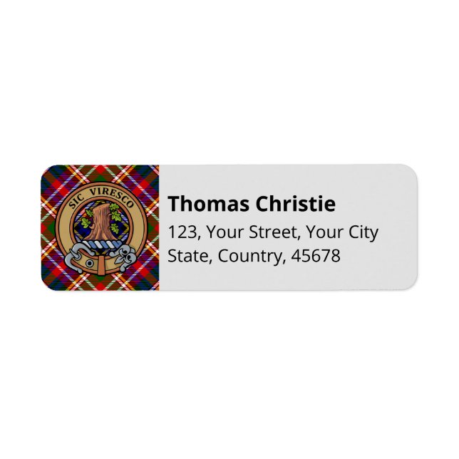 Clan Christie-Wappen über Tartan (Vorne)