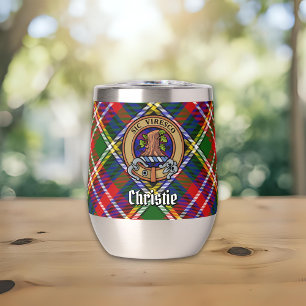 Clan Christie-Wappen über Tartan