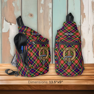 Clan Christie-Wappen über Tartan Crossbody Bag