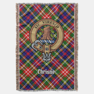 Clan Christie-Wappen über Tartan Decke