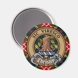 Clan Christie-Wappen über Tartan Magnet