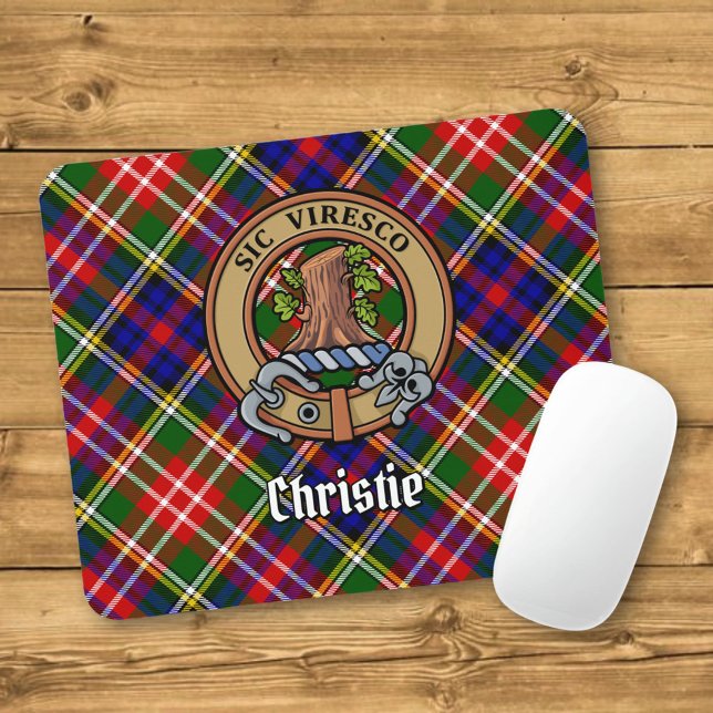 Clan Christie-Wappen über Tartan Mousepad (Von Creator hochgeladen)