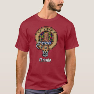 Clan Christie-Wappen über Tartan T-Shirt