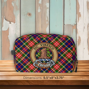 Clan Christie-Wappen über Tartan Waschbeutel