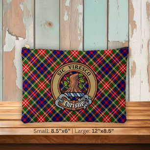 Clan Christie-Wappen über Tartan Zubehörtasche