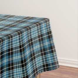 Clan Clark Bright Blue, Black and White Tartan Tischdecke