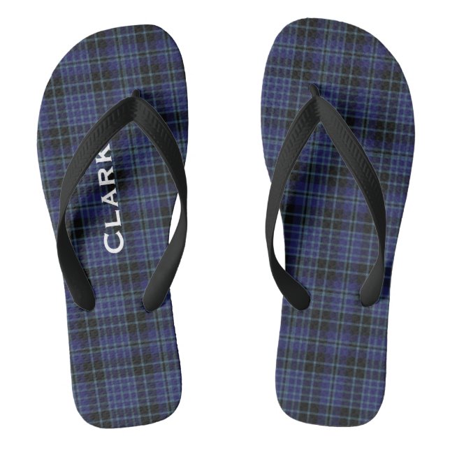 Clan Clark Kariert Personalisierte Flip Flops (Fußbett)