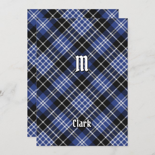 Clan Clark Tartan Einladung (Vorne/Hinten)
