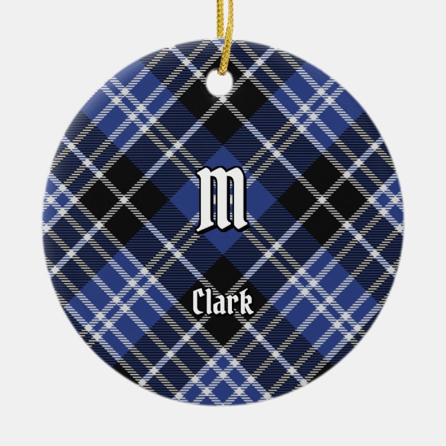 Clan Clark Tartan Keramik Ornament (Vorne)
