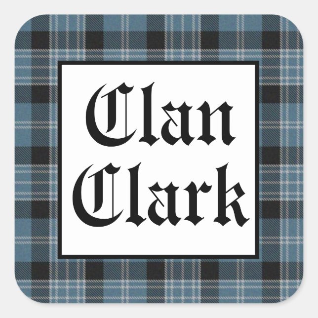 Clan Clark Tartan Quadratischer Aufkleber (Vorderseite)