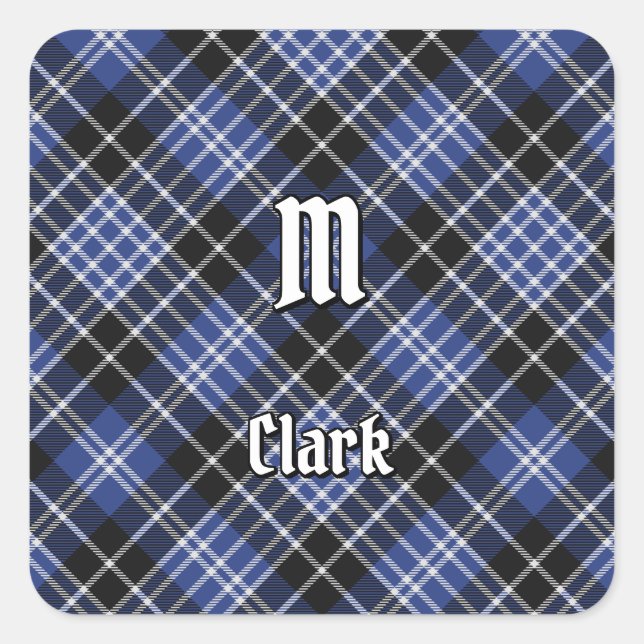 Clan Clark Tartan Quadratischer Aufkleber (Vorderseite)