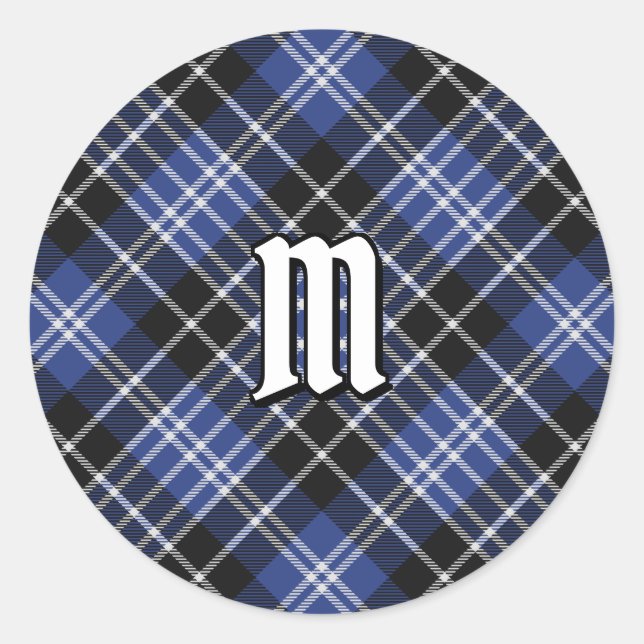 Clan Clark Tartan Runder Aufkleber (Vorderseite)