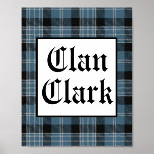 Clan Clark Tartan Square Poster