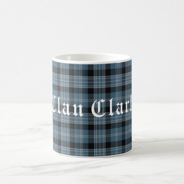 Clan Clark Tartan & Text Kaffeetasse (Mittel)