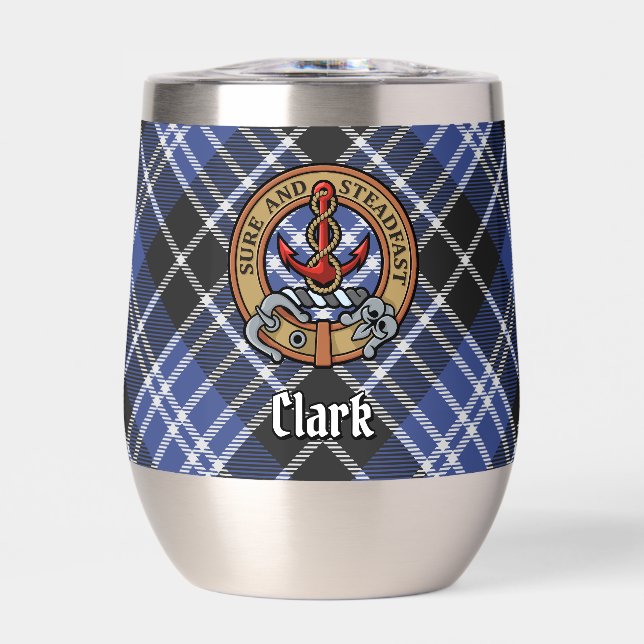 Clan Clark Wappen über Tartan (Vorderseite)
