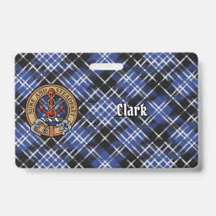 Clan Clark Wappen über Tartan Ausweis