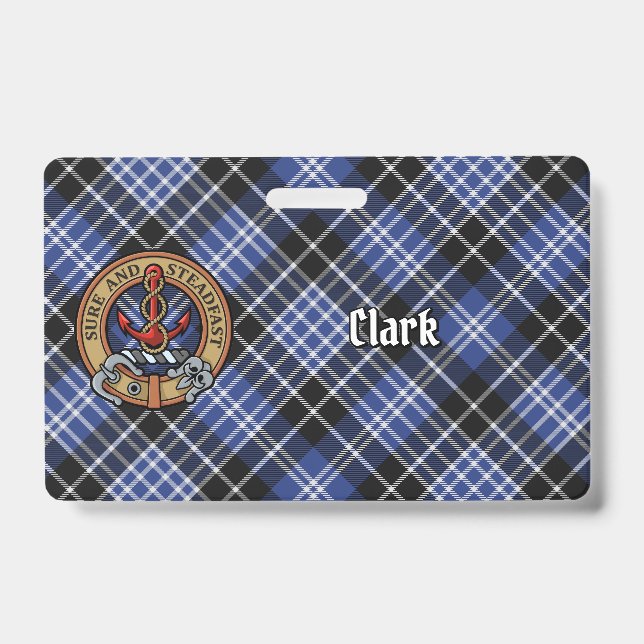 Clan Clark Wappen über Tartan Ausweis (Vorderseite)