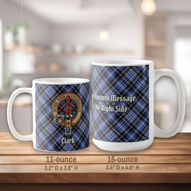 Clan Clark Wappen über Tartan Kaffeetasse (Von Creator hochgeladen)