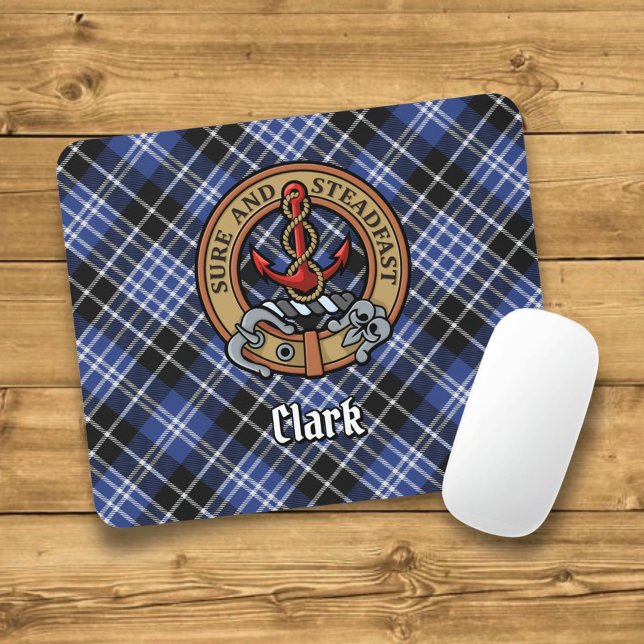 Clan Clark Wappen über Tartan Mousepad (Von Creator hochgeladen)