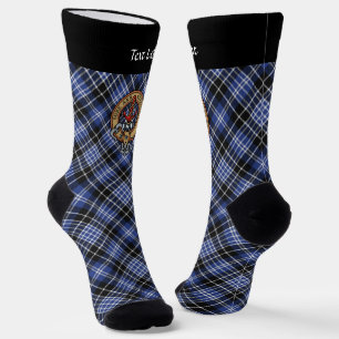 Clan Clark Wappen über Tartan Socken