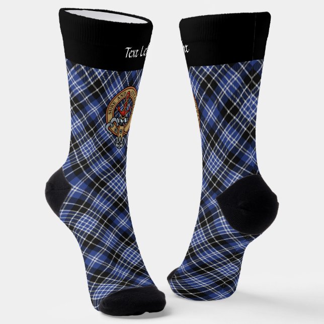 Clan Clark Wappen über Tartan Socken (Gewinkelt)