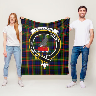 Clan Clelland Tartan Karo Fleecedecke