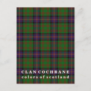 Clan Cochrane Tartan Postkarte