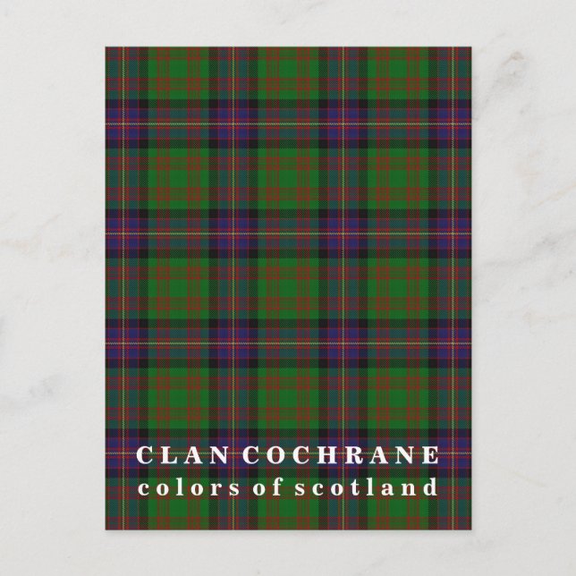 Clan Cochrane Tartan Postkarte (Vorderseite)