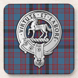 Clan Cochrane Wappen & Azure Tartan Getränkeuntersetzer