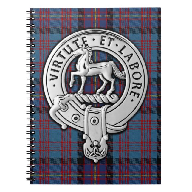 Clan Cochrane Wappen & Azure Tartan Notizblock (Vorderseite)