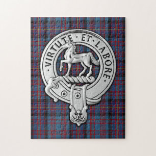 Clan Cochrane Wappen & Azure Tartan Puzzle