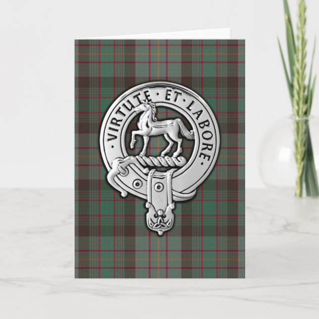 Clan Cochrane Wappen & Jagd Tartan Karte (Vorderseite)