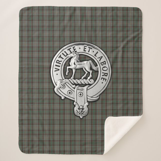 Clan Cochrane Wappen & Jagd Tartan Sherpadecke (Vorderseite)