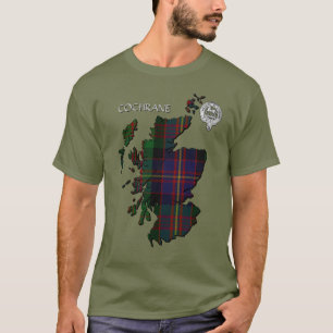 Clan Cochrane Wappen & Tartan Karte T-Shirt