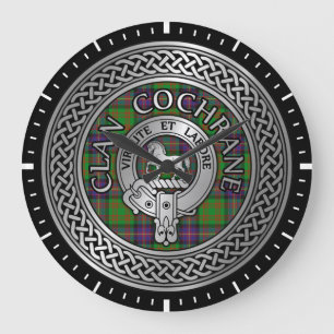 Clan Cochrane Wappen & Tartan Knot Große Wanduhr