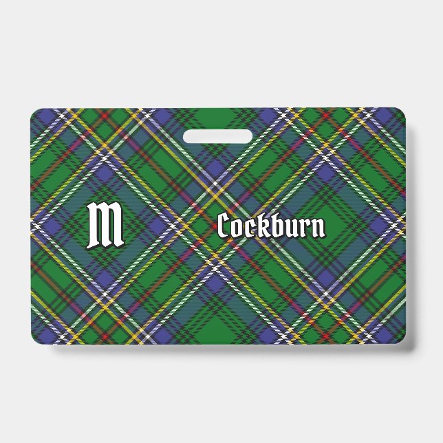 Clan Cockburn Tartan Ausweis (Vorderseite)