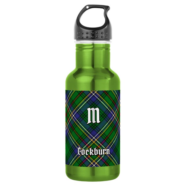 Clan Cockburn Tartan Edelstahlflasche (Vorderseite)