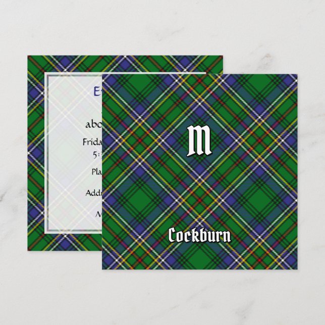 Clan Cockburn Tartan Einladung (Vorne/Hinten)
