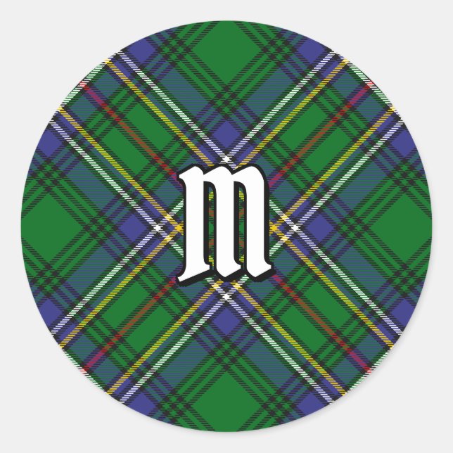 Clan Cockburn Tartan Runder Aufkleber (Vorderseite)