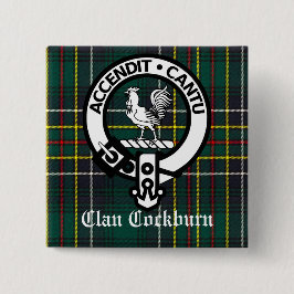 Clan Cockburn Wappen Abzeichen und Tartan Button