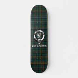 Clan Cockburn Wappen Abzeichen und Tartan Skateboard
