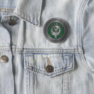 Clan Cockburn Wappen & Tartan Knot Button