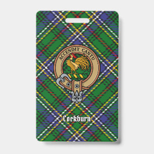 Clan Cockburn-Wappen über Tartan Ausweis