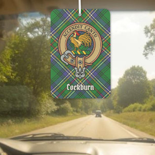 Clan Cockburn Wappen über Tartan Autolufterfrischer
