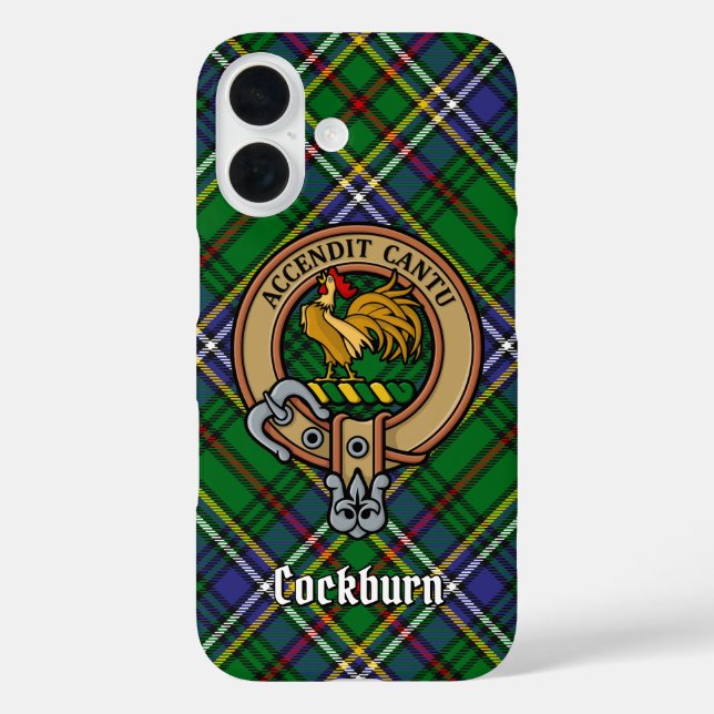 Clan Cockburn Wappen über Tartan Case-Mate iPhone Hülle (Rückseite)