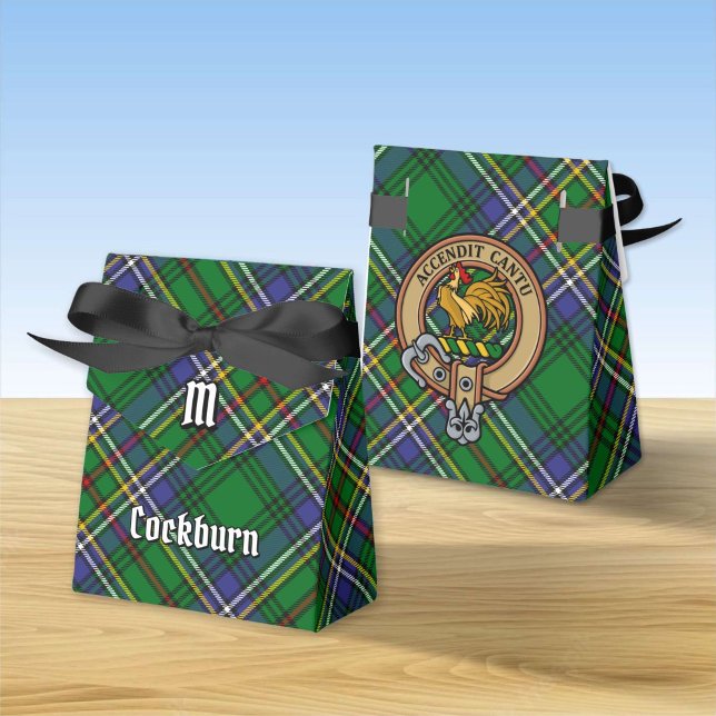 Clan Cockburn Wappen über Tartan Geschenkschachtel (Von Creator hochgeladen)