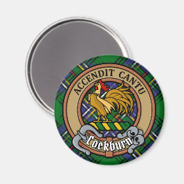 Clan Cockburn Wappen über Tartan Magnet