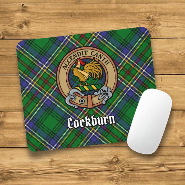 Clan Cockburn Wappen über Tartan Mousepad (Von Creator hochgeladen)