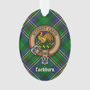 Clan Cockburn Wappen über Tartan Ornament